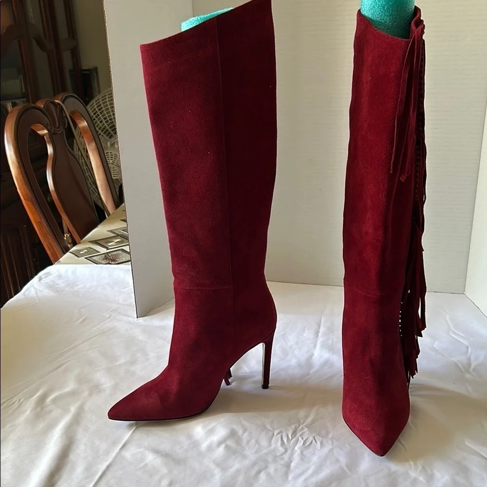 Vero Cuoio Red Over the Knee Boots Sleek Design